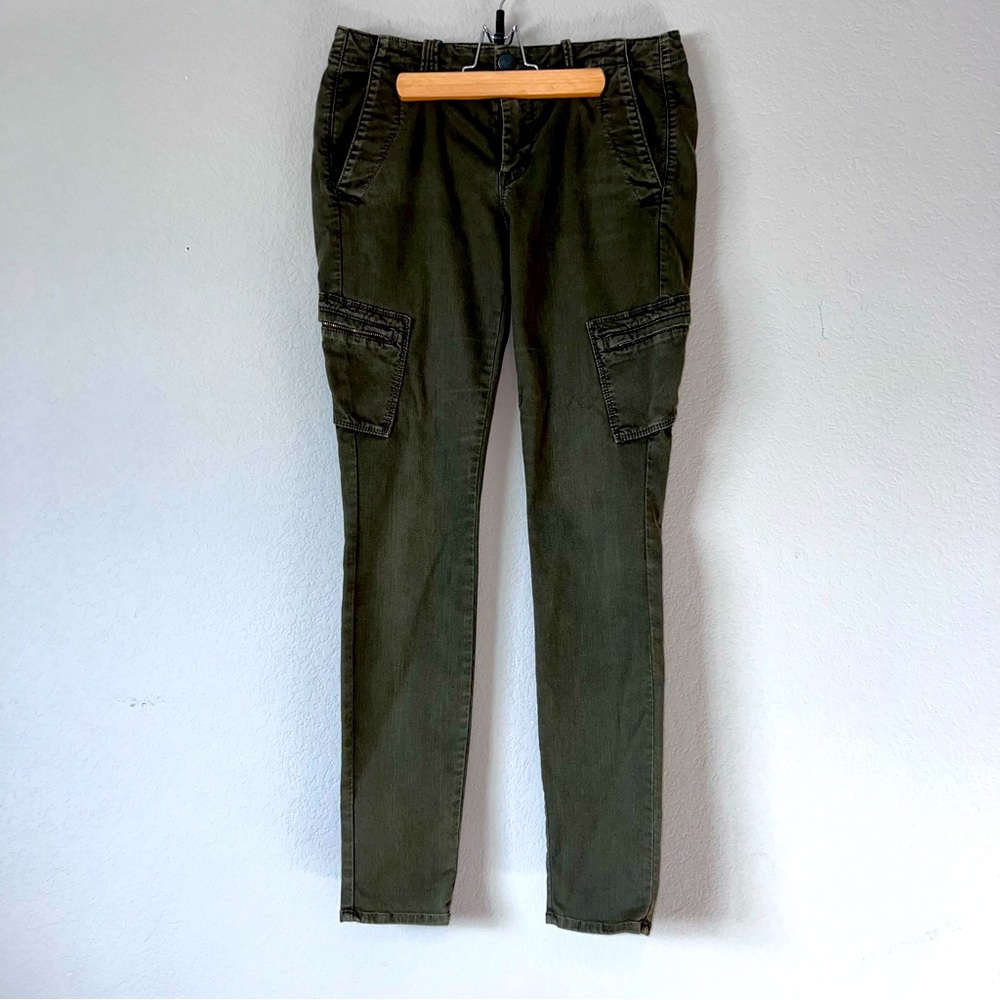 Vince Green Cargo Pocket Skinny Denim Jeans-Women | Color: Green | Size: 27 in.